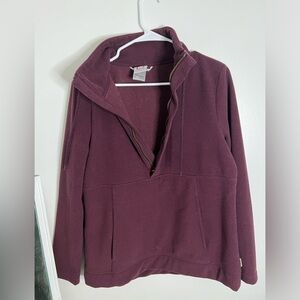 Avalanche Sweatshirt Womens Burgundy Fleece 1/2 Zip Mock Neck Long Sleeves